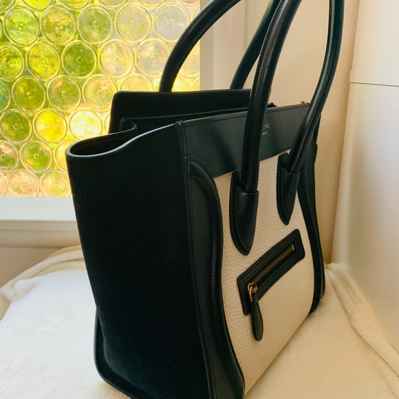 Rare Celine Micro Luggage Bag. Classic black & white leather with COA - Picture 4 of 15